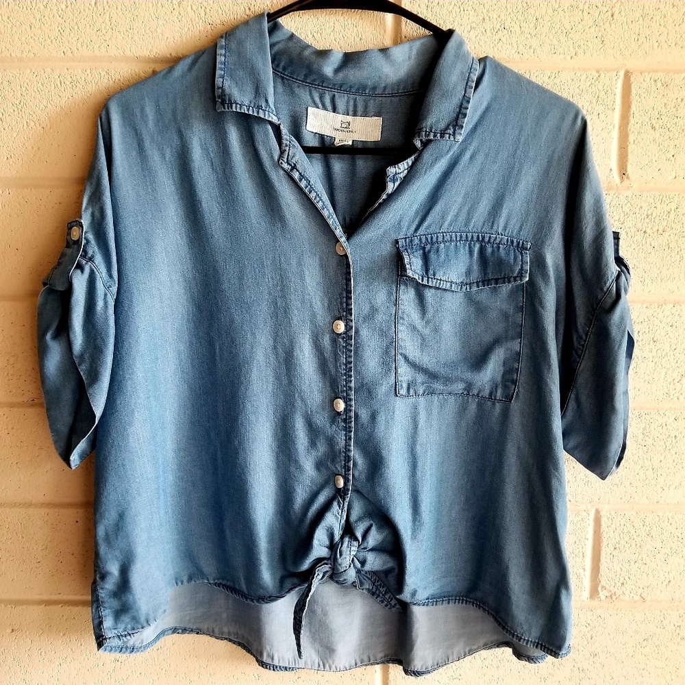 Thread & Supply Faux Denim Button Up